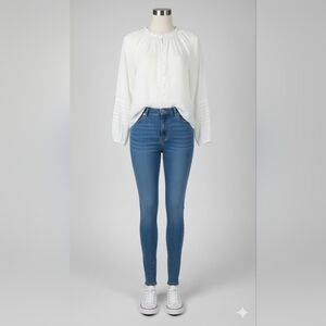 Torrid White Long Sleeved Blouse Size 0